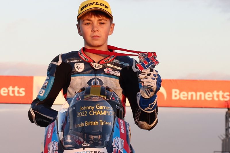 VisionTrack European Talent Cup team and 2022 British Talent Cup Champion Garness receive Road to MotoGP™ support 